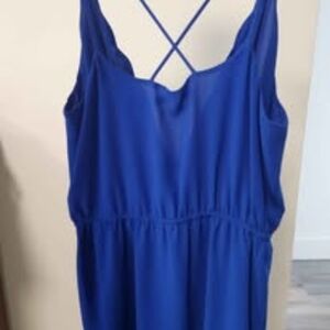Blue Sleeveless Dress with Strappy Back